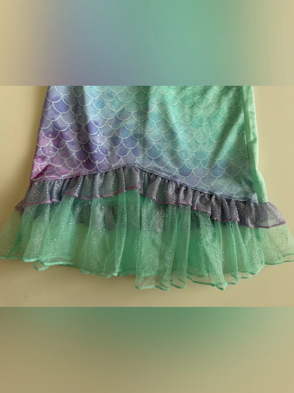 Disney Ariel Glittery Aqua and Purple Mermaid Dress, Night Gown Baby Toddler 3T
